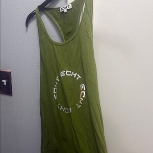 ECHT Olive Green Racerback Tank with Circular Logo